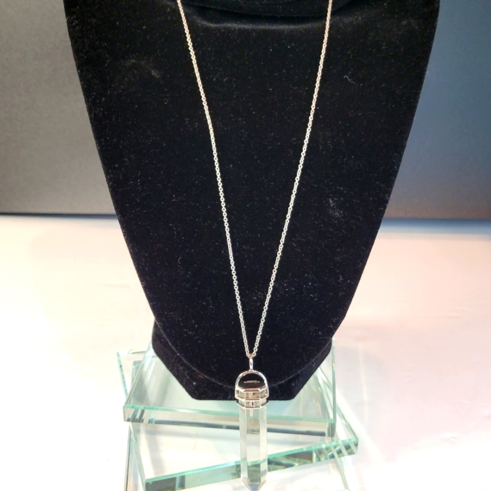 OFFERINGS CLEAR QUARTZ "GEM ENERGY" STERLING SILVER GEMSTONE PENDENT